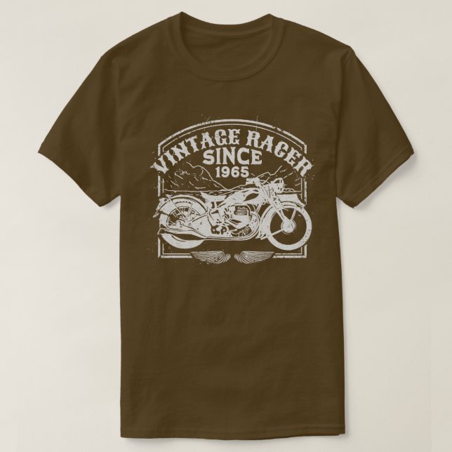Camiseta Vintage Racer Desde 1965, Motorcyc (Frente do Design)