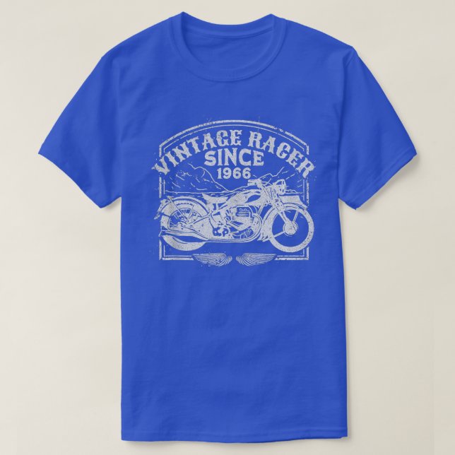 Camiseta Vintage Racer Desde 1966, Motorcyc (Frente do Design)