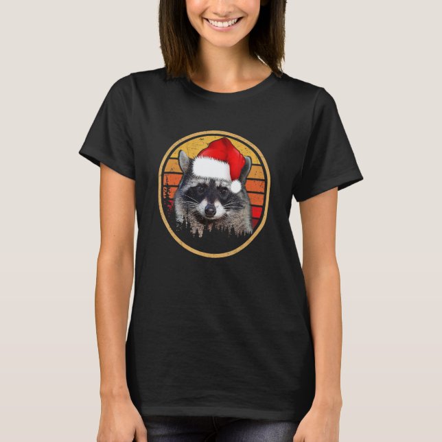 Camiseta Vintage Racoon Christmas (Frente)