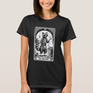 Camiseta Vintage Racoon Skeleton Tarot Card Trash Panda Ast