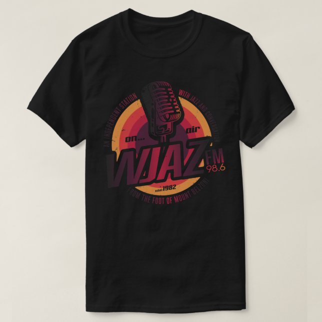 Camiseta Vintage Radio Design WJAZ Classic T Shirt (Frente do Design)