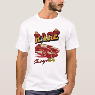 Camiseta Vintage "Rage Chicago 84", Flaming Muscle Car Retr