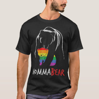 Camiseta Vintage Rainbow Mama Bear Hug Love Support Parent 