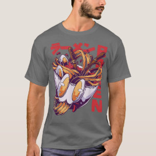 Camiseta Vintage Ramen Bowl Monster Kaiju Japonês Noodle C