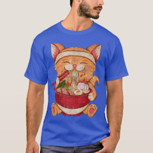 Camiseta Vintage Ramen Cat Comida Japonesa Raparigas Animas