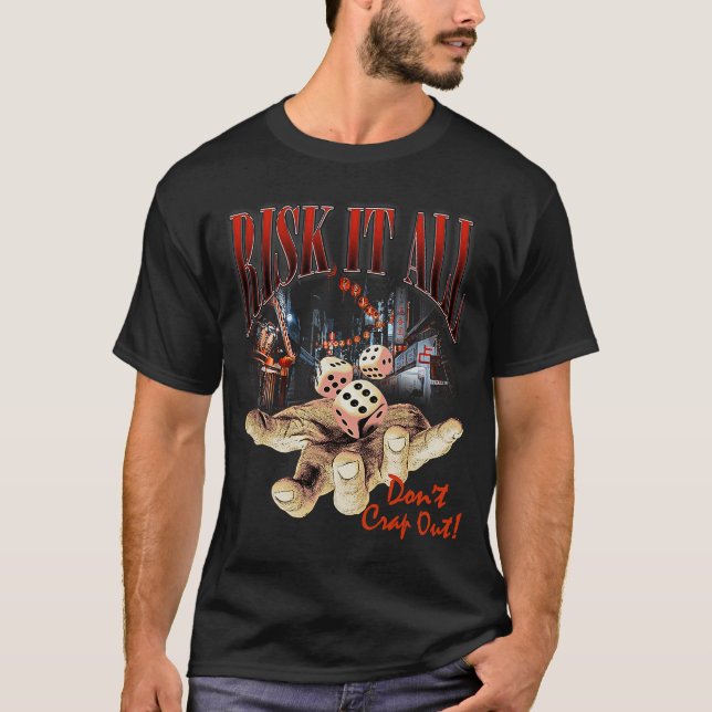 Camiseta Vintage Rap Dice Crapl Roll Dice Gamble (Frente)