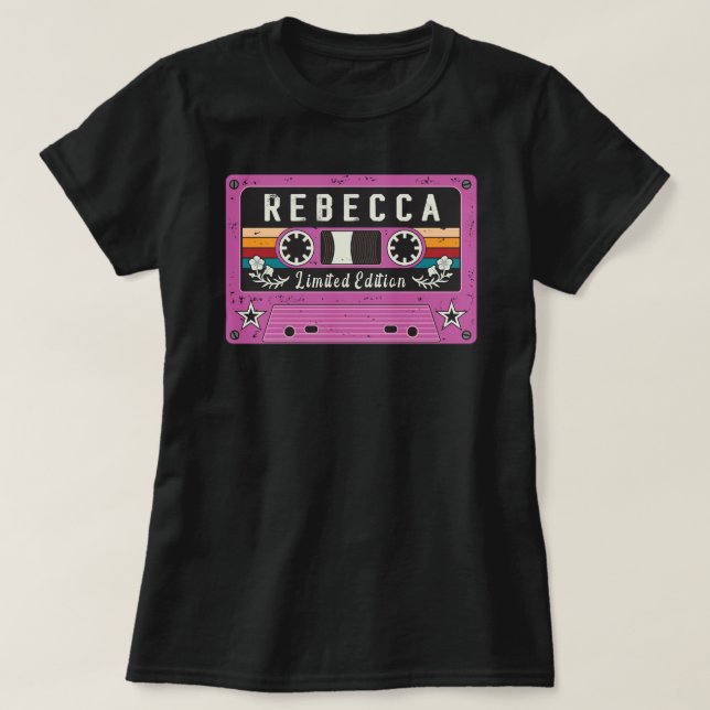 Camiseta Vintage Rebecca Name T-Shirt (Frente do Design)