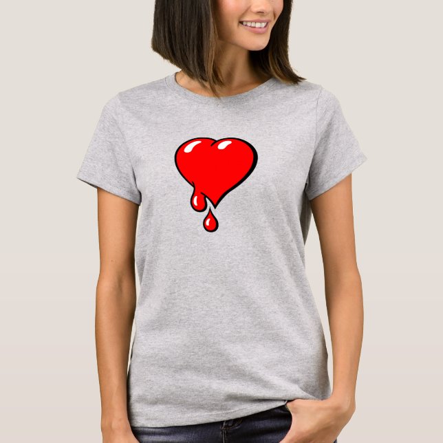 Camiseta Vintage Red Bleeding Heart Pop Art Liberal (Frente)