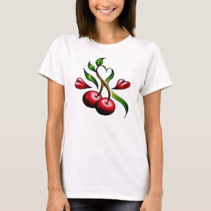 Camiseta Vintage Red Cherries Tatuagem