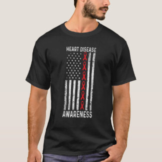 Camiseta Vintage Red Ribbon Heart Disease Awarness Mês U