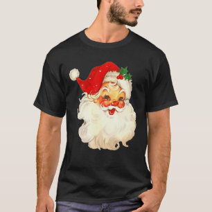 Camiseta Vintage Red Santa Claus Design de Natal Vermelho
