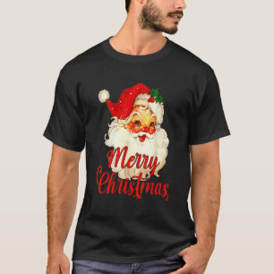 Camiseta Vintage Red Santa Claus Design de Natal Vermelho