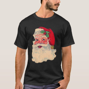 Camiseta Vintage Red Santa Claus Design de Natal Vermelho