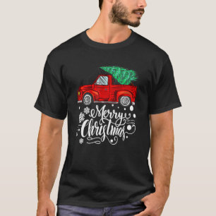 Camiseta Vintage Red Truck Com Feliz Família De Árvores De