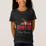 Camiseta Vintage Red Truck Com Três Gnomos Feliz Christma<br><div class="desc">Vintage Red Truck Com Três Gnomos Feliz Natal</div>