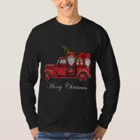 Vintage Red Truck Com Três Gnomos Feliz Christma