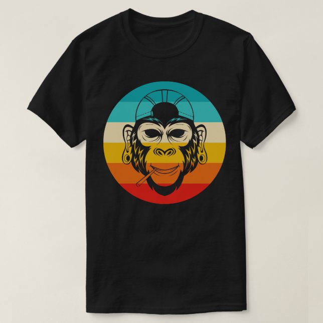 Camiseta Vintage Reggae Monkey (Frente do Design)