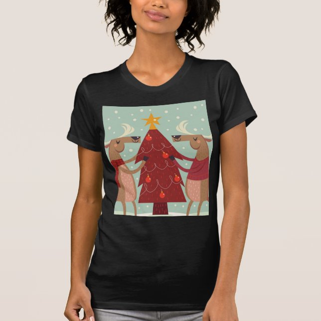 Camiseta Vintage renas Natal (Frente)