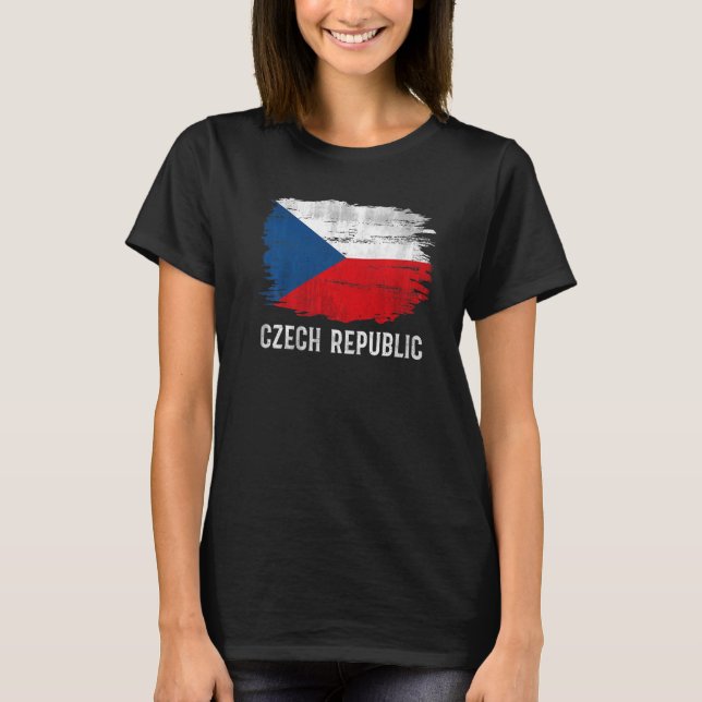 Camiseta Vintage República Checa Flag (Frente)