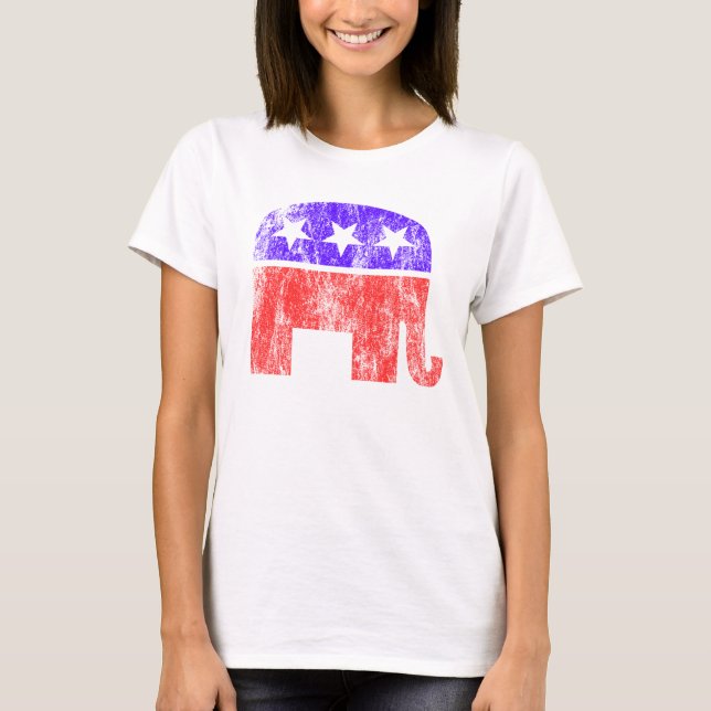 Camiseta Vintage republicano do elefante (Frente)