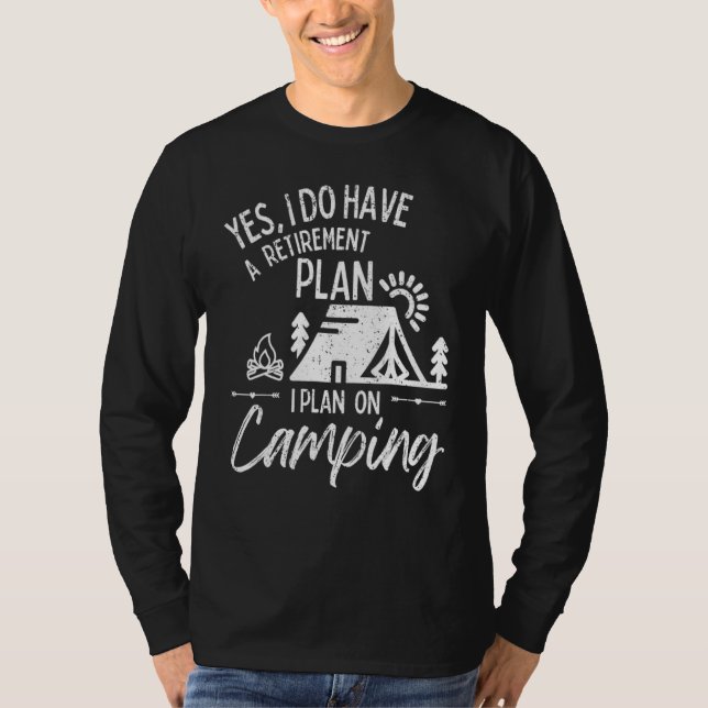 Camiseta Vintage Retirement Plan Camping Funny Retirement (Frente)