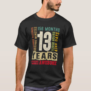 Camiseta Vintage Retro 13 Aniversário De 13 Anos De Bei