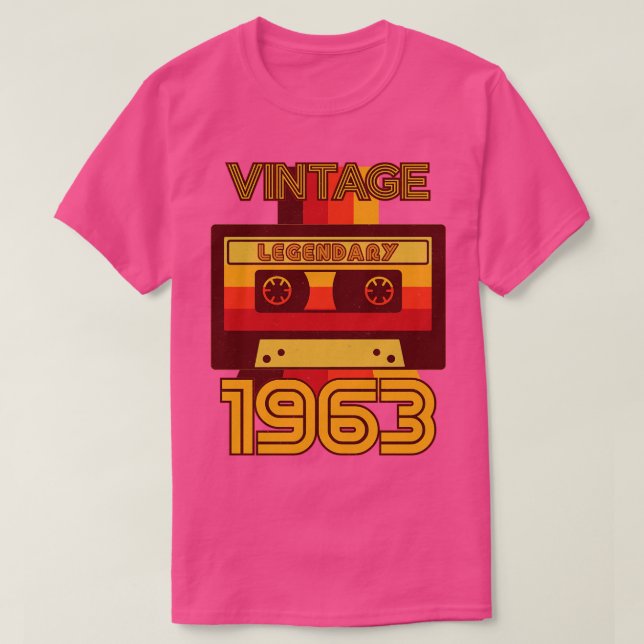 Camiseta Vintage Retro 1963 Legendary Cassette Tape (Frente do Design)
