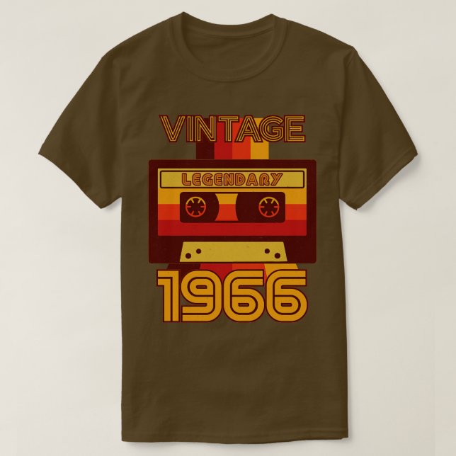 Camiseta Vintage Retro 1966 Legendary Cassette Tape (Frente do Design)