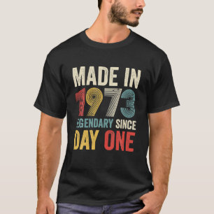 Camiseta Vintage Retro 1973 Legendário Desde O Primeiro Dia