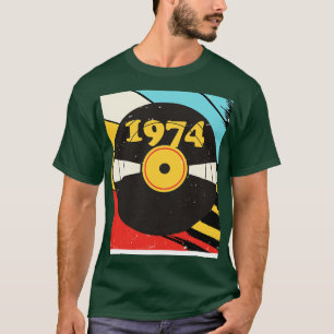 Camiseta Vintage Retro 1974 Birthday Shirt Vinyl Music