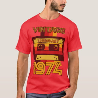 Camiseta Vintage Retro 1974 Legendary Cassette Tape
