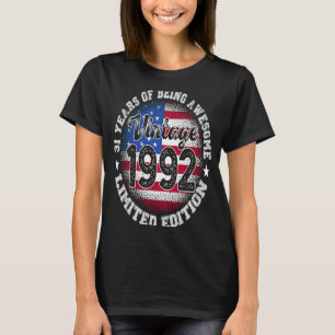Camiseta Vintage Retro 1992 31º aniversário 31 anos Amer