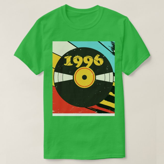 Camiseta Vintage Retro 1996 Birthday Shirt Vinyl Music (Frente do Design)