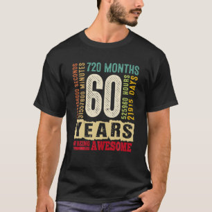 Camiseta Vintage Retro 60º Aniversário, 60 Anos De Bei