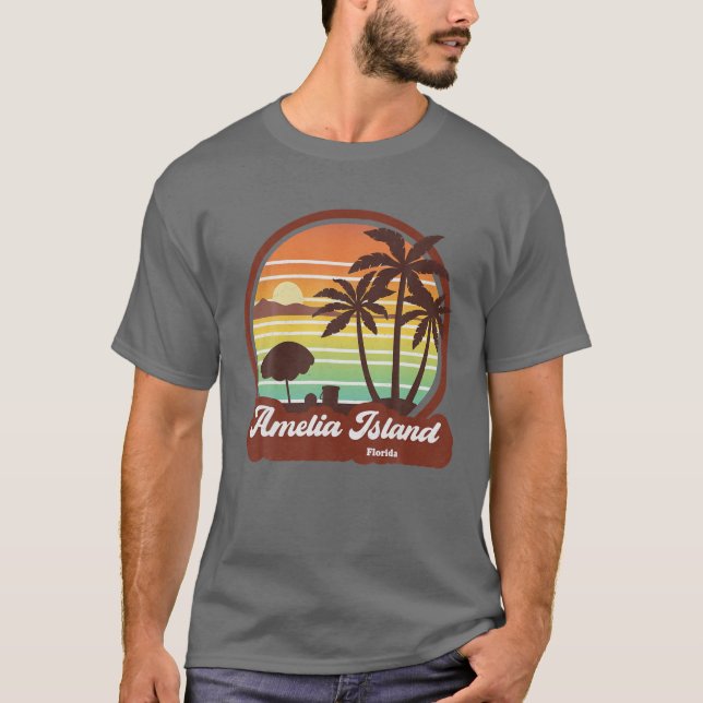 Camiseta Vintage Retro 70S 80S Amelia Island Beach  (Frente)