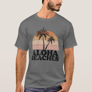Camiseta Vintage Retro Aloha Beaches Vacinação Tropical de 