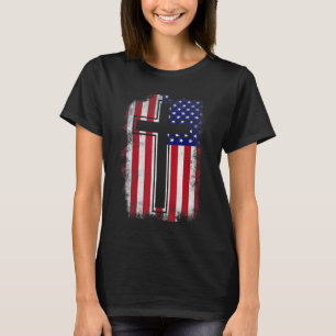 Camiseta Vintage Retro American Flag Cross Patriotic Usa Ch