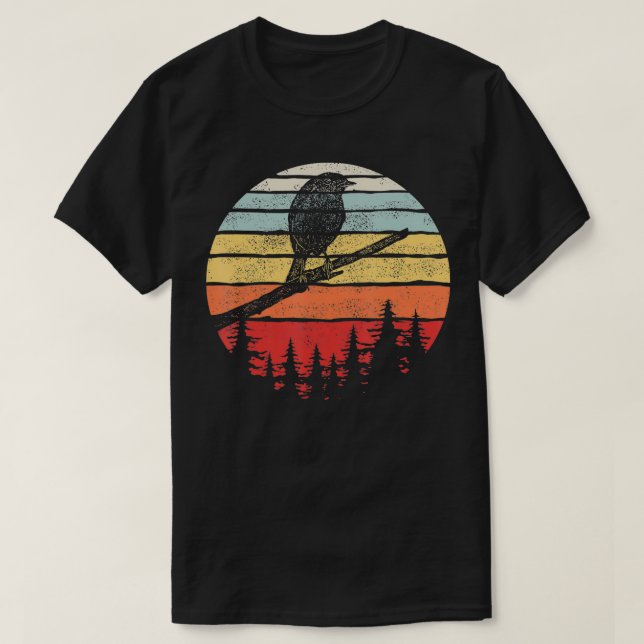 Camiseta Vintage Retro American Robin Bird (Frente do Design)