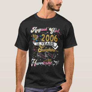 Camiseta Vintage Retro August Girl 2006 16 Anos 16