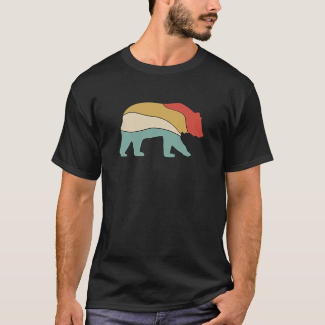 Camiseta Vintage Retro Bear Para Animais (Frente)
