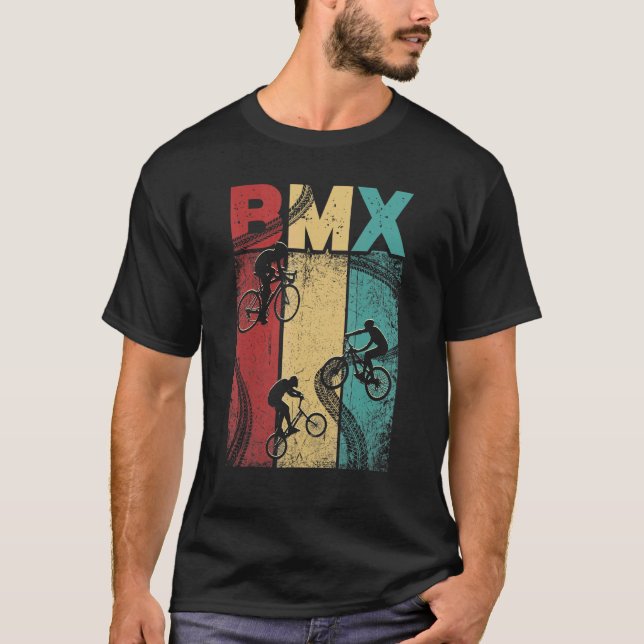 Camiseta Vintage Retro Bmx Bmx Rider Bicycle Motocross (Frente)