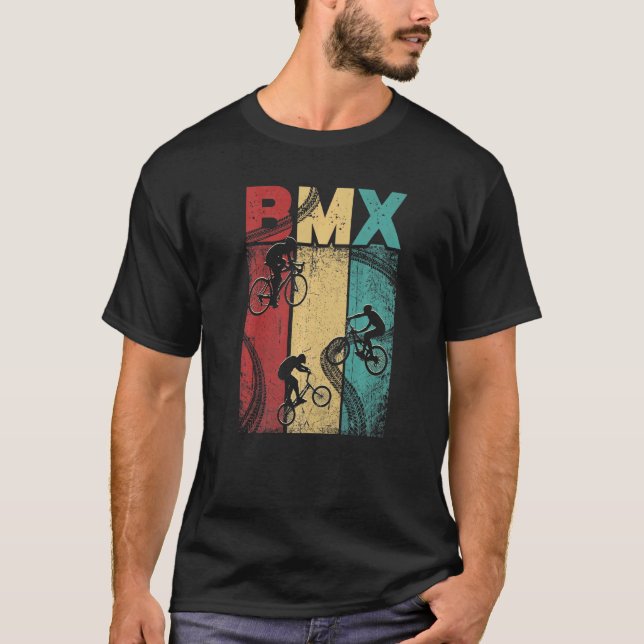 Camiseta Vintage Retro Bmx Bmx Rider Bicycle Motocross (Frente)