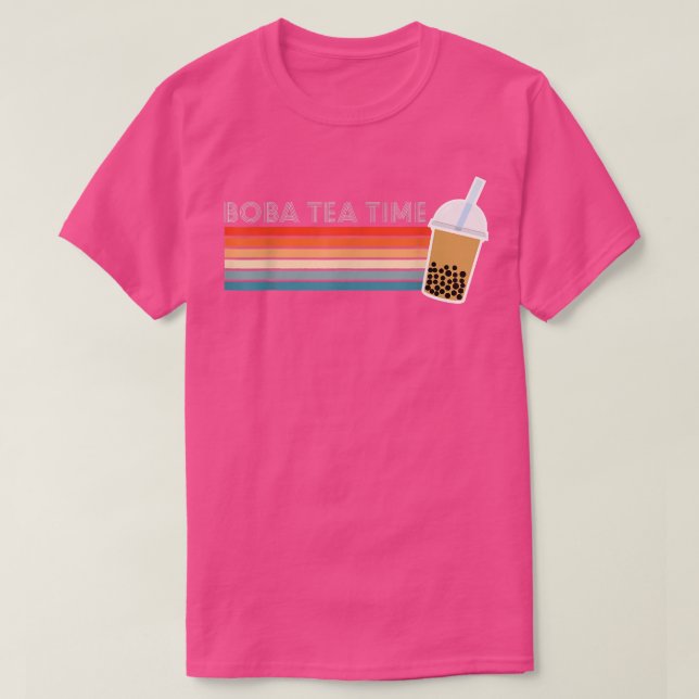 Camiseta Vintage Retro Boba Tea Time Bubble Tea  (Frente do Design)