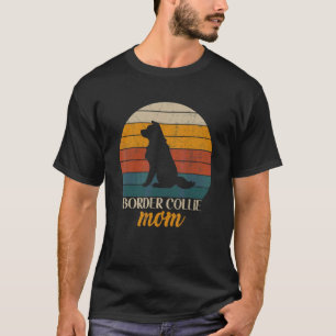 Camiseta Vintage Retro Border Collie Mãe Dia de as mães Fel