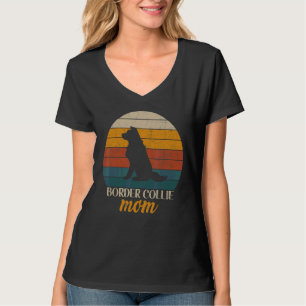 Camiseta Vintage Retro Border Collie Mãe Dia de as mães Fel
