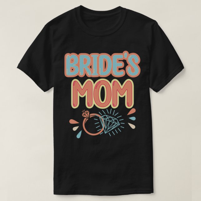 Camiseta Vintage Retro Bride's Mãe Match (Frente do Design)