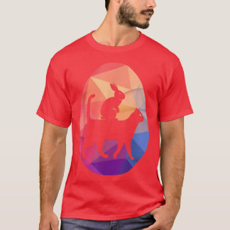 Camiseta Vintage Retro Bunny Riding Cat Easter Ount Men