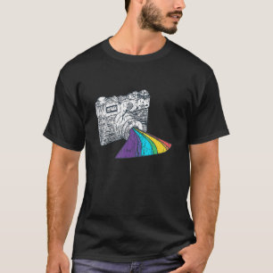 Camiseta Vintage Retro Camera Rainbow