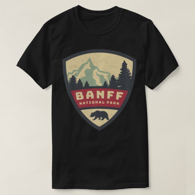 Camiseta Vintage Retro Canadian Banff National Park Russo (Frente do Design)