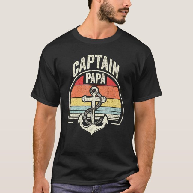 Camiseta Vintage Retro Capitão Barco Papa (Frente)